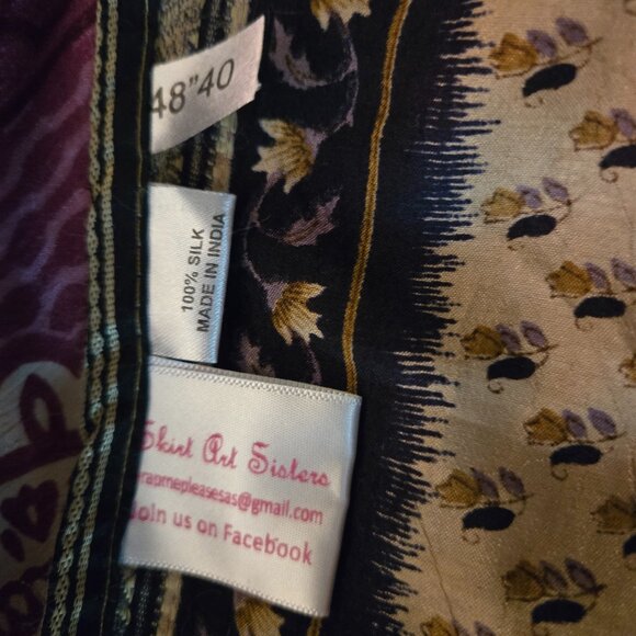 Silk Sari wrap skirt - Picture 4 of 4